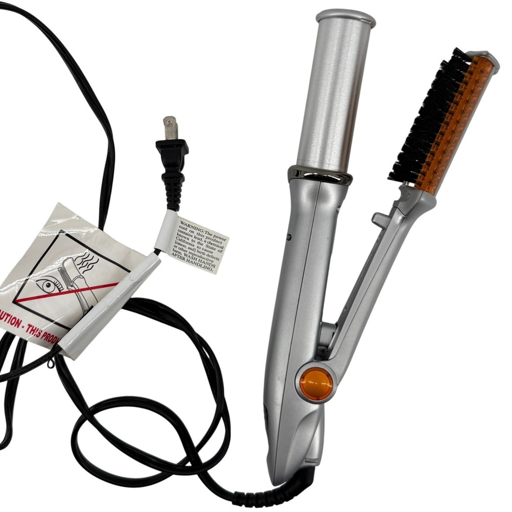 InStyler Original Rotating Curling Iron Brush IS1001 120V Silver 1.25" Works